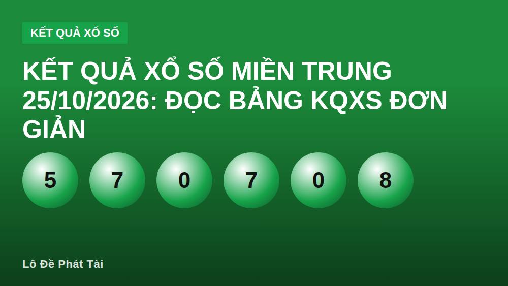 Kết quả xổ số miền Trung 25/10/2026: Đọc bảng KQXS đơn giản