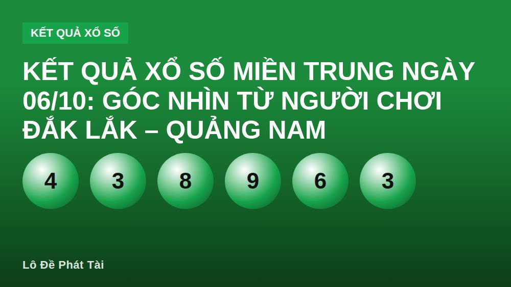 Kết quả xổ số miền Trung ngày 06/10: Góc nhìn từ người chơi Đắk Lắk – Quảng Nam