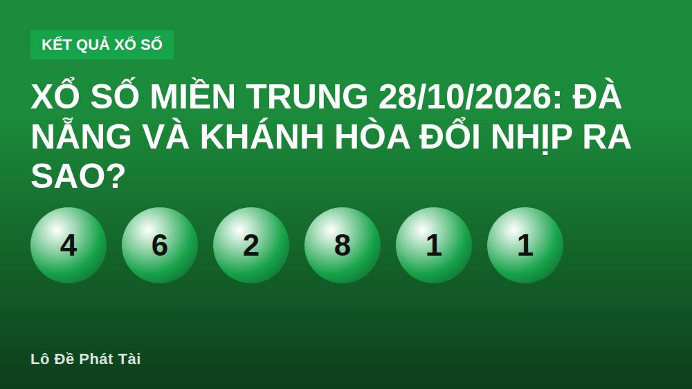 Xổ số miền Trung 28/10/2026: Đà Nẵng và Khánh Hòa đổi nhịp ra sao?
